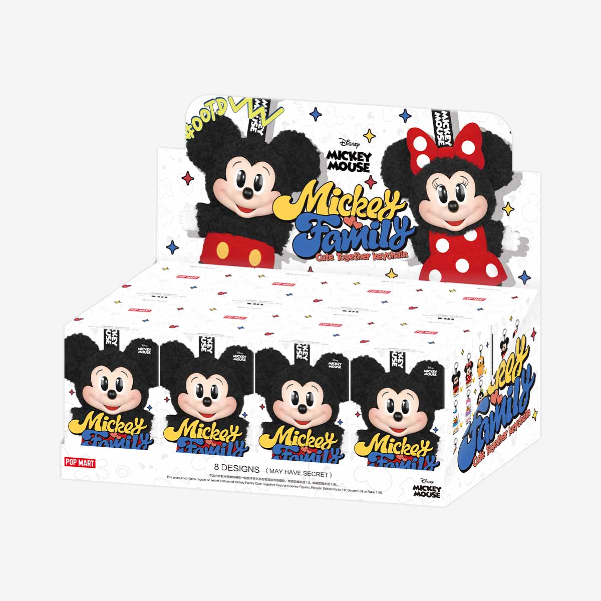 Pop Mart Mickey Family Cute Together Keychain Series Figures Blind Box