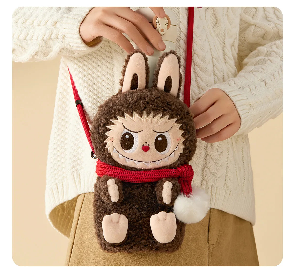 THE MONSTERS Labubu Classic Series-Plush Doll Shoulder Bag