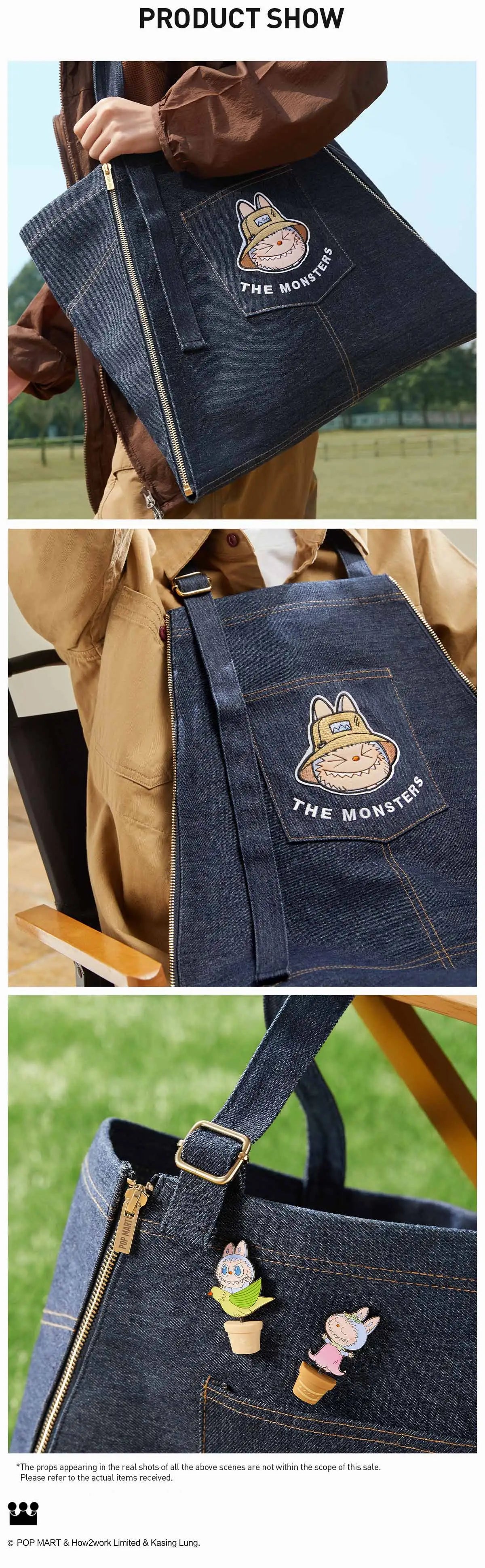 LABUBU THE MONSTERS Labubu FALL IN WILD SERIES-Denim Apron Bag
