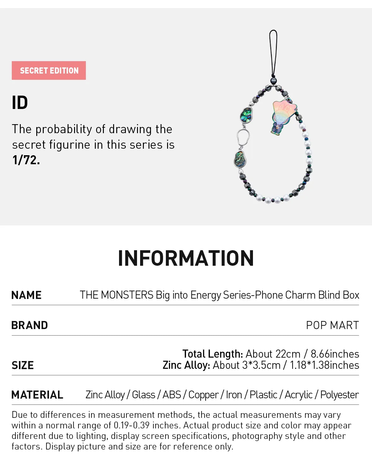 THE MONSTERS Labubu Big into Energy Series-Phone Charm Blind Box
