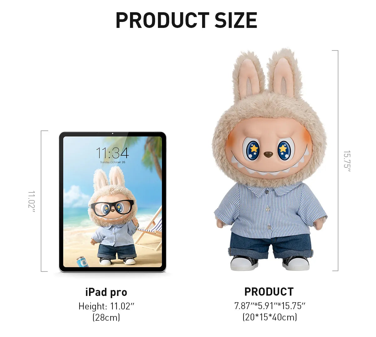 Pop Mart Labubu The Monsters Flip With Me Vinyl Plush Doll (40 cm)