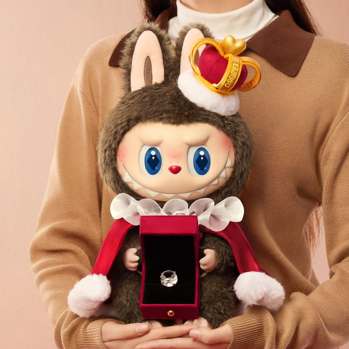 Pop Mart Labubu The Monsters Let's Checkmate Series Vinyl Plush Doll King (40 cm)
