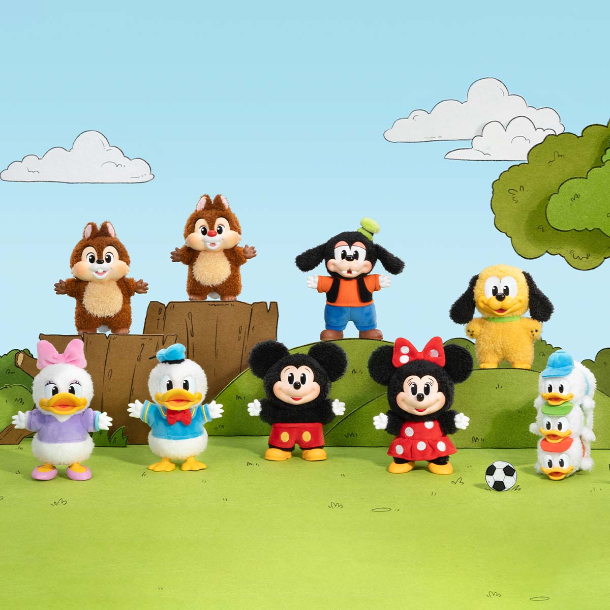 Pop Mart Mickey Family Cute Together Keychain Series Figures Blind Box