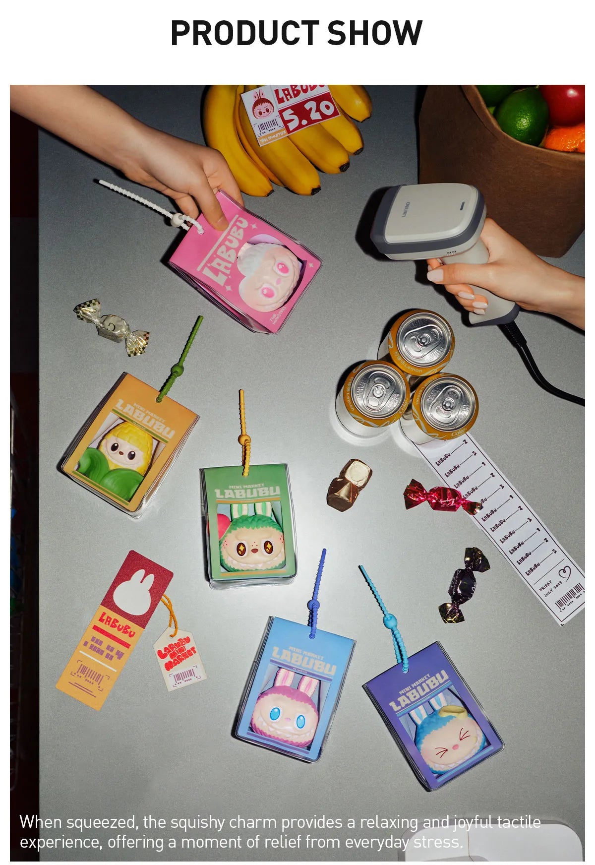 THE MONSTERS Labubu Wacky Mart Series- Squishy Pinch Pendant Blind Box