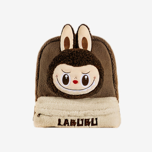 LABUBU Classic Bag Series-LABUBU Berber Fleece Backpack (Brown)
