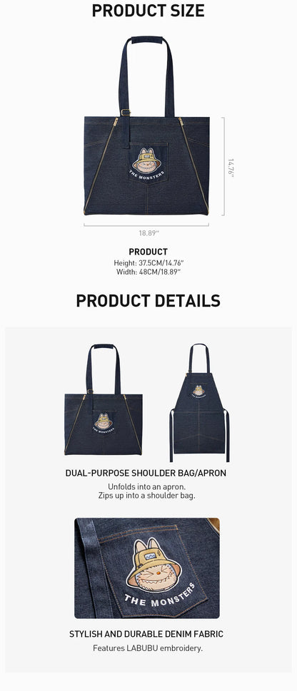 LABUBU THE MONSTERS Labubu FALL IN WILD SERIES-Denim Apron Bag